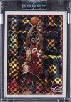 2003-04 Topps Chrome "Uncirculated X-Fractor" #111 LeBron James Rookie Card (#123/220) - Topps Sealed